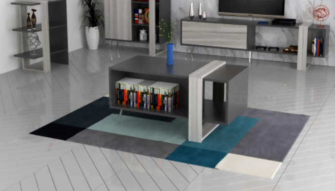 طقم طاولات رمادي